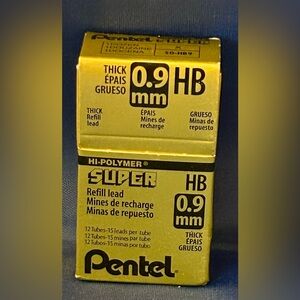 NIB- PENTEL Super Hi-Polymer Lead Refill 0.9 Fine 2B Lead